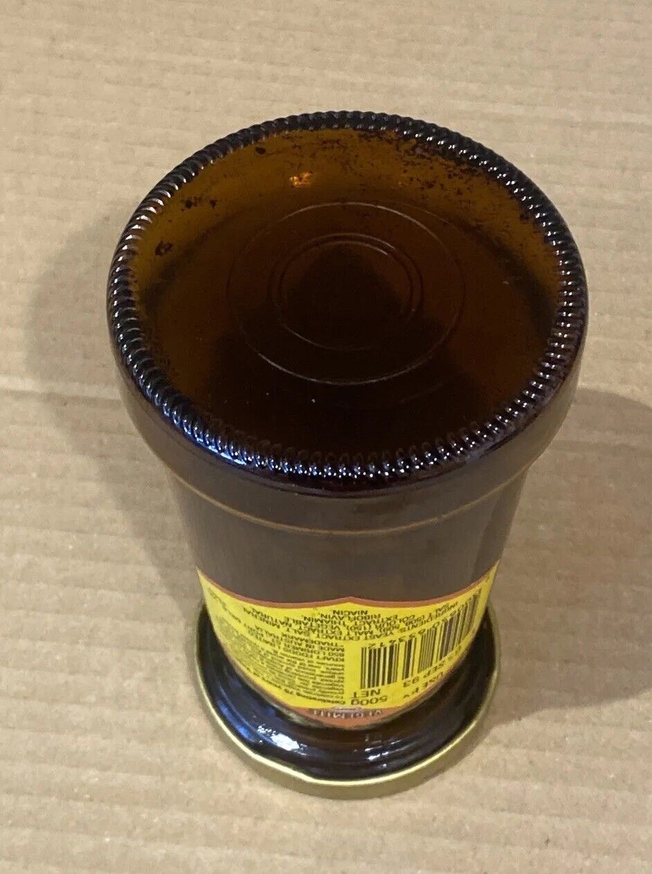 VEGEMITE Commemorative Amber Jar With Lid 70th Anniversary 1992 14cm Collectable