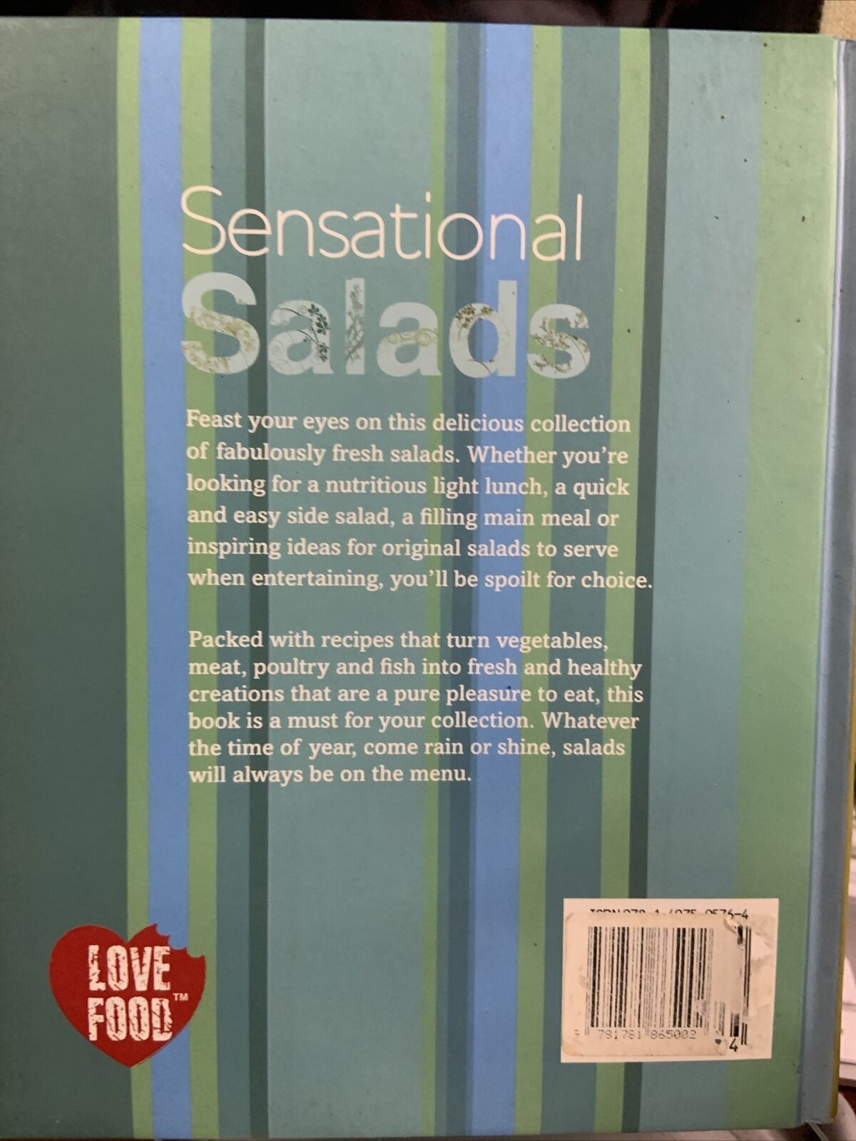 New SENSATIONAL SALADS Love Food Small Padded Cover Book 220 Pages Recipes