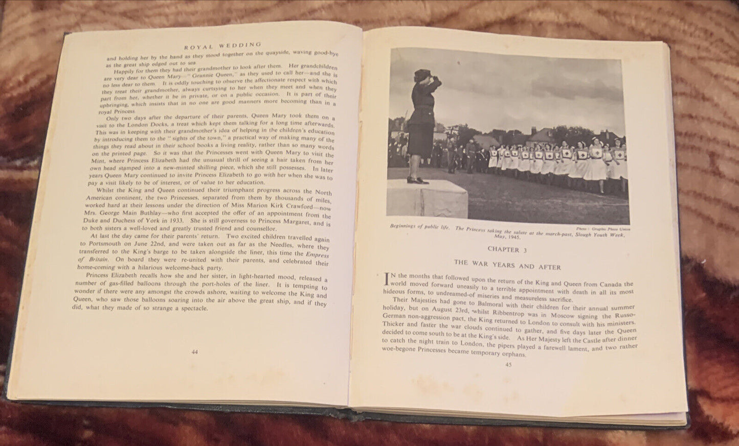 Vintage ROYAL WEDDING by Betty Spencer Shew 1st Edition 1947 HC Queen Elizabeth