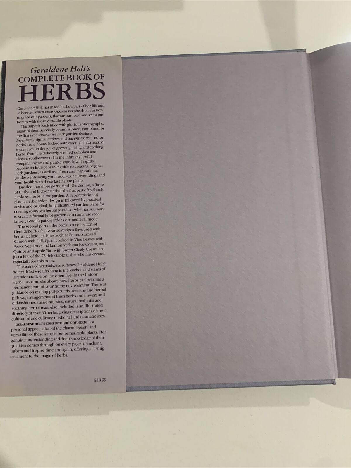 Vintage Geraldene Holts COMPLETE BOOK OF HERBS Reference Gardening HC 1991
