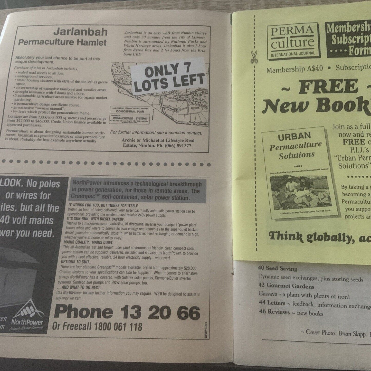 Vintage PERMA Culture International Journal #63 1997 Magazine Gardening Planting