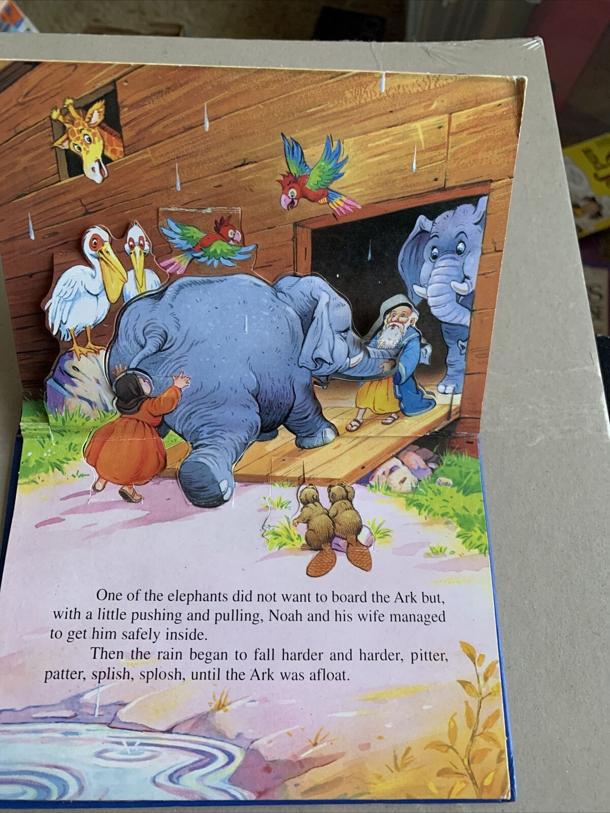 NOAHS ARK BIBLE STORIES Pop Ups HC Book Boat Animals Great Flood