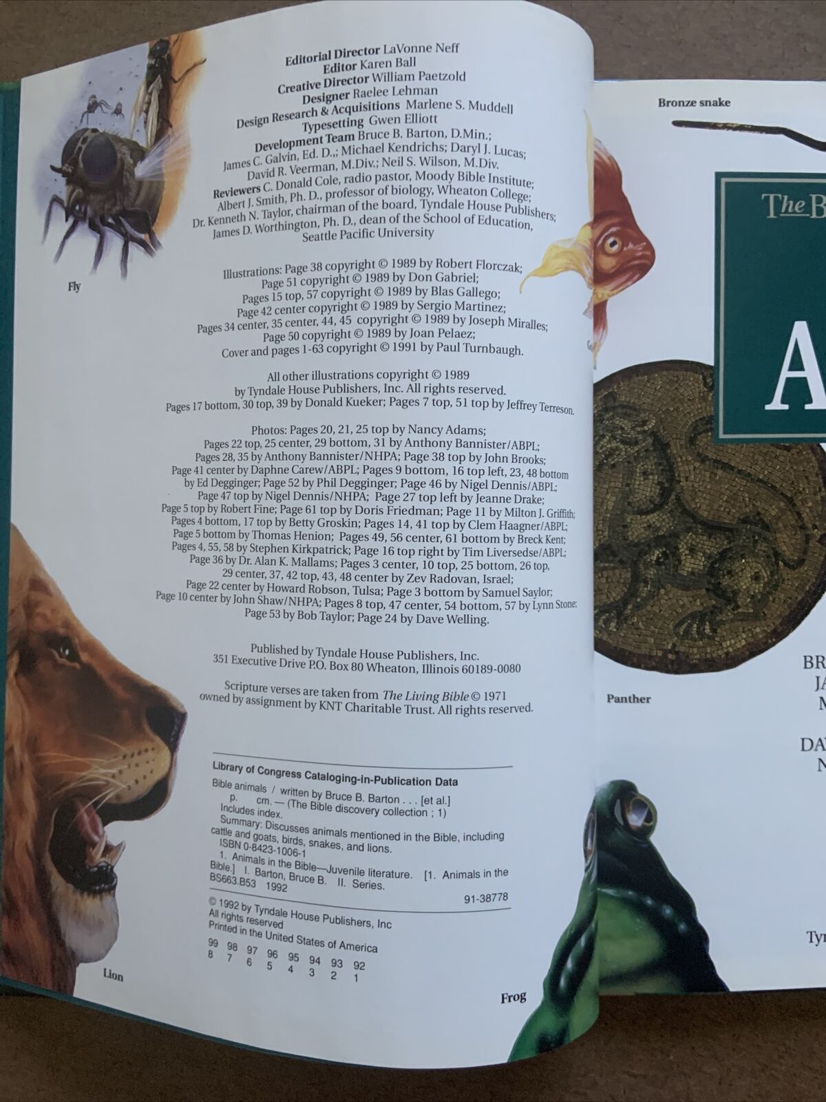 BIBLE ANIMALS The Bible Discovery Collection No 1 by Bruce B Barton HC Book