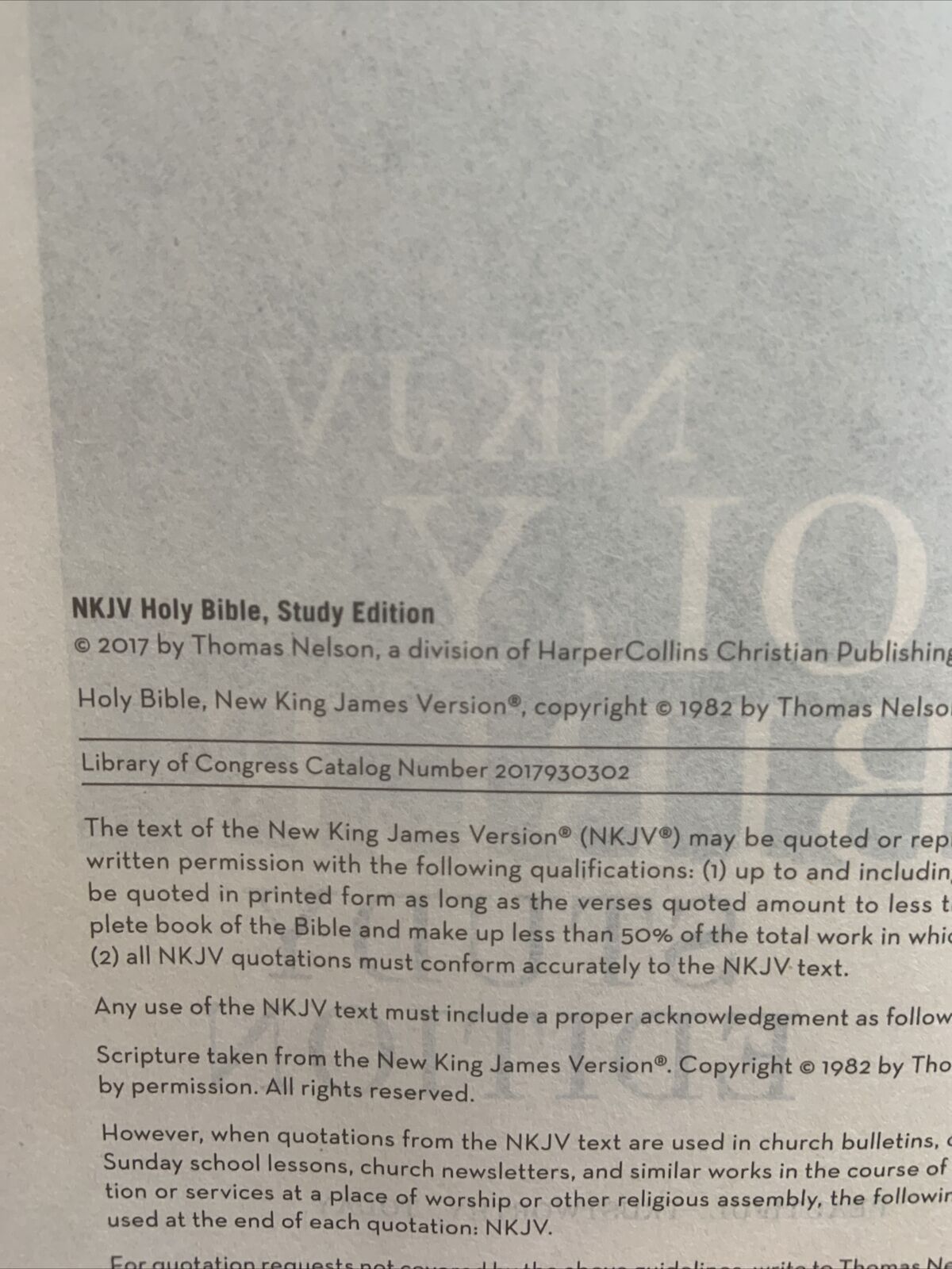 NKJV HOLY BIBLE Study Edition HC Book by Thomas Nelson 1982 Mint Condition