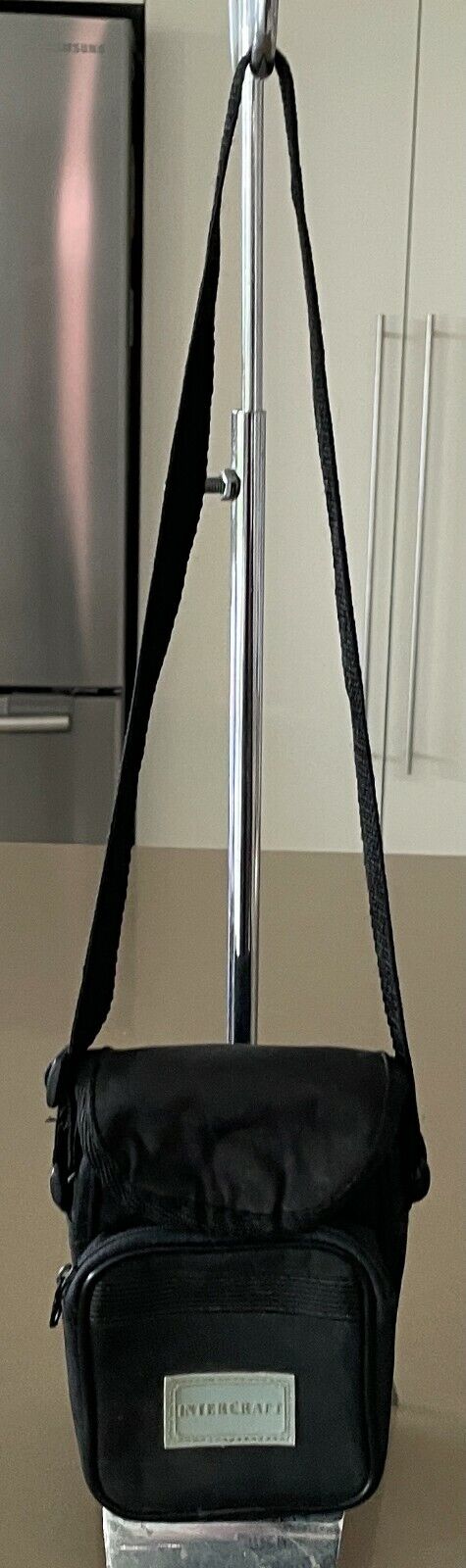 Black Canvas INTERCRAFT Camera Carry Bag w Pocket Shoulder Strap Belt Loop