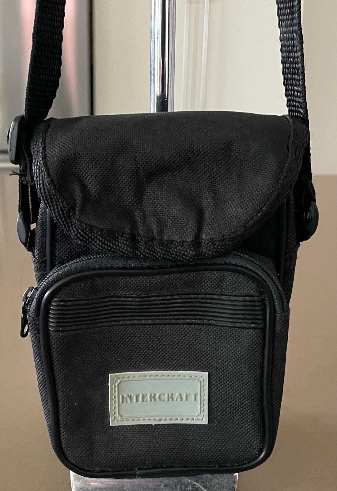 Black Canvas INTERCRAFT Camera Carry Bag w Pocket Shoulder Strap Belt Loop