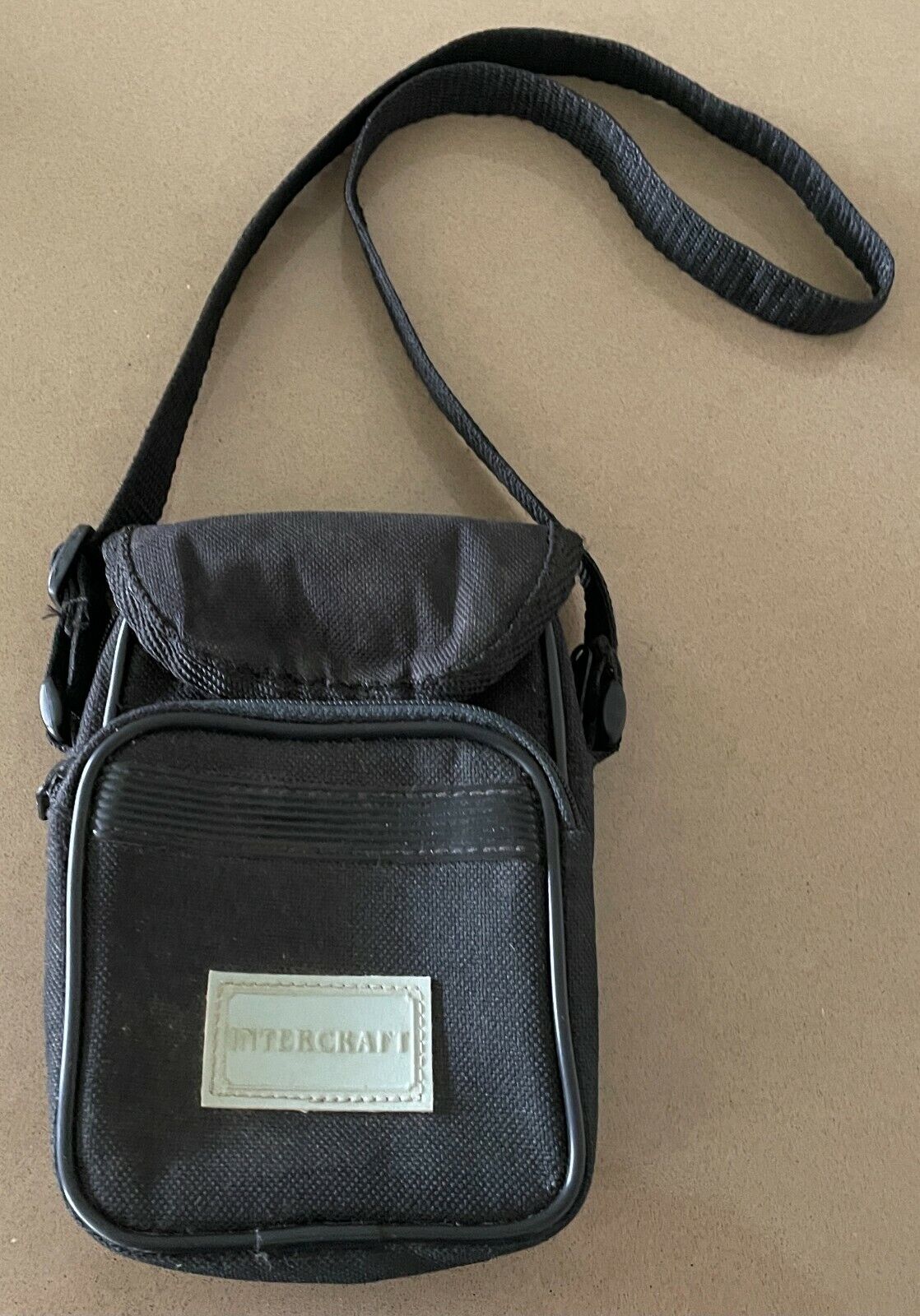 Black Canvas INTERCRAFT Camera Carry Bag w Pocket Shoulder Strap Belt Loop