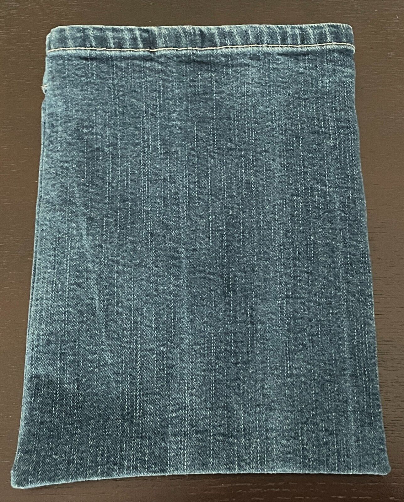 Girls Blue DENIM PURSE Jeans Pouch W Tassel Trim Pocket 18.5cm W x 25cm H Cute