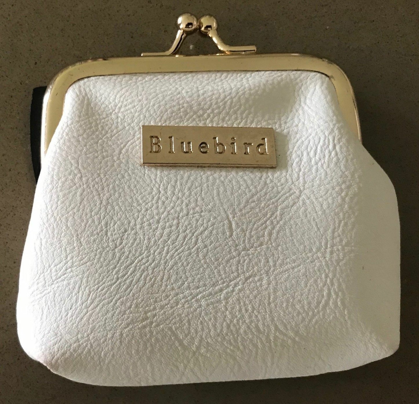 CAT FACE Coin Purse BLUEBIRD Strandbags White & Black Faux Leather Super Cute