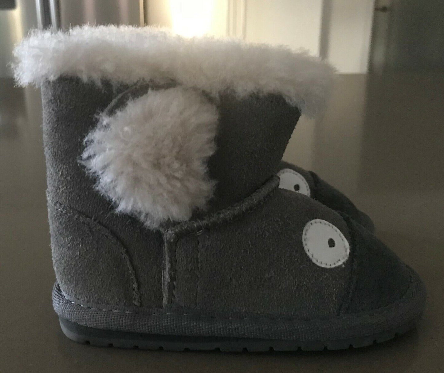 EMU AUSTRALIA UGG Boots Baby Grey Koala Walker Booties Size 6 12 Mths Sheepskin