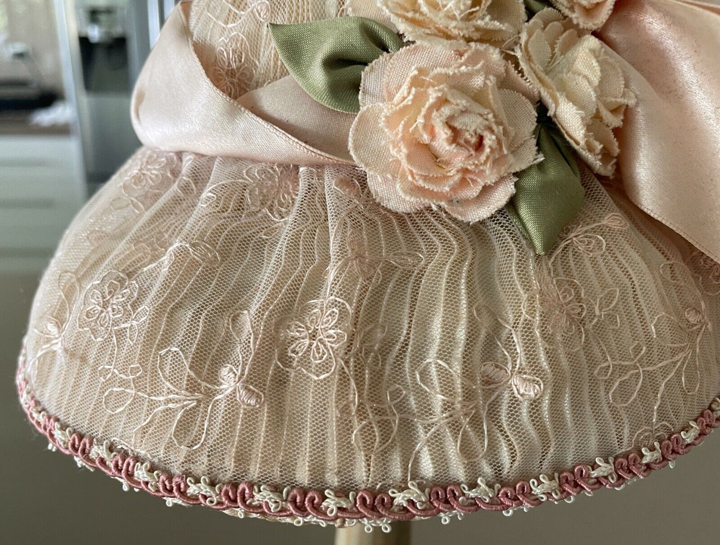 Vintage WAYNE M KLESKI Collectable Ornamental Sun Hat Lace Flower RibbonTrim NEW