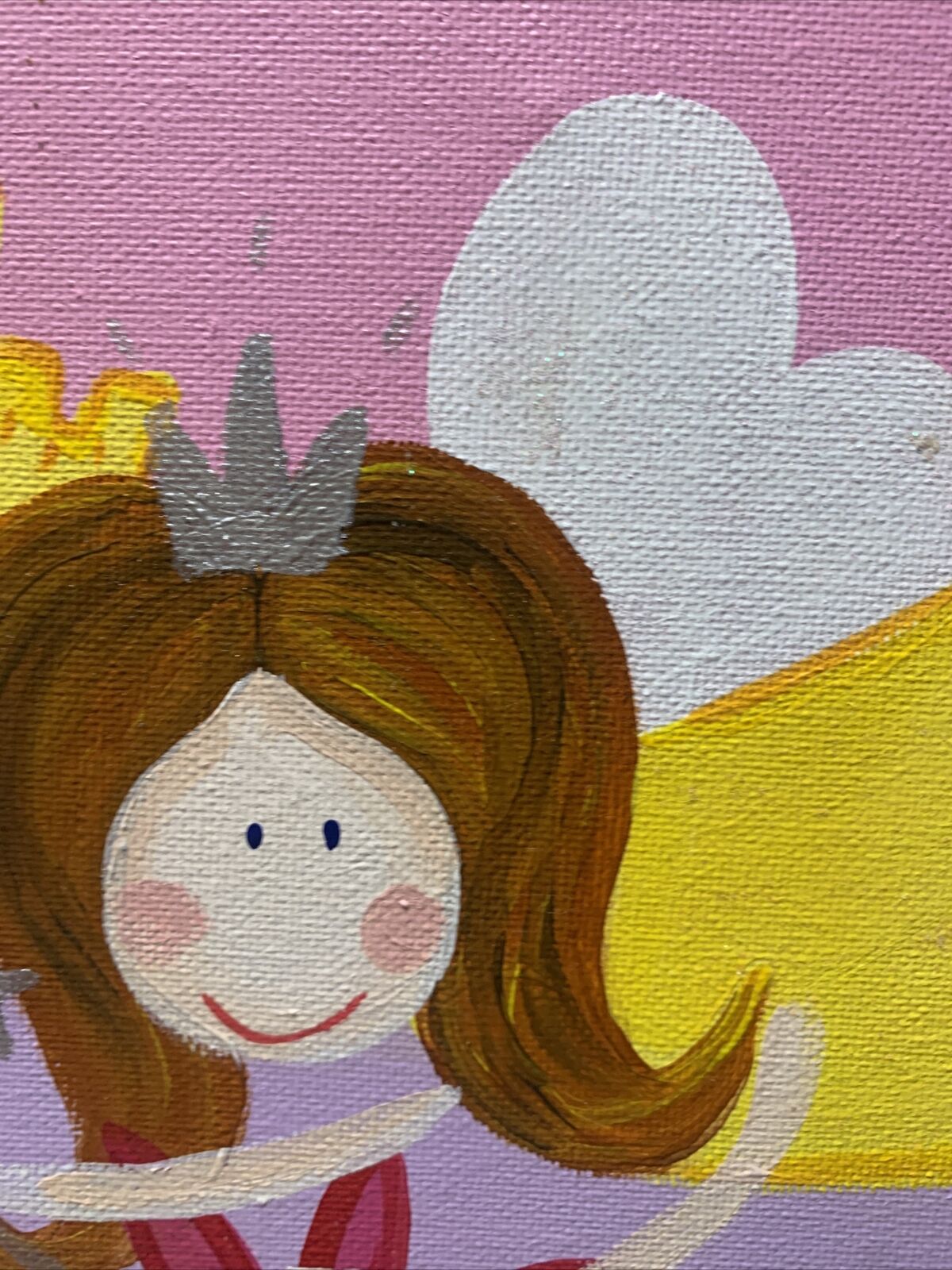 Original Painting PRINCESS FAIRY Julie Allen 2008 Castle Crown Untitled Acrylic