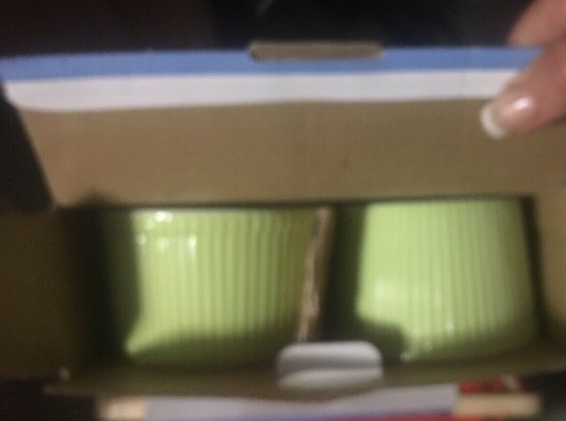 Nice Cook RAMEKIN SET 4 Piece Lime  Green & White Servingware Souffle Boxed NEW