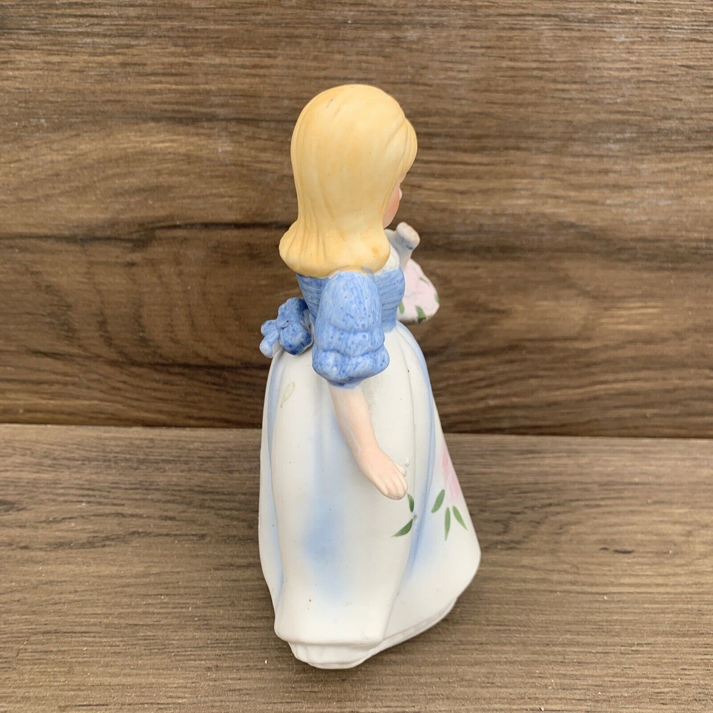 Vintage Ceramic Pomander Lady w Basket Figurine Potpourri Victorian Style Statue