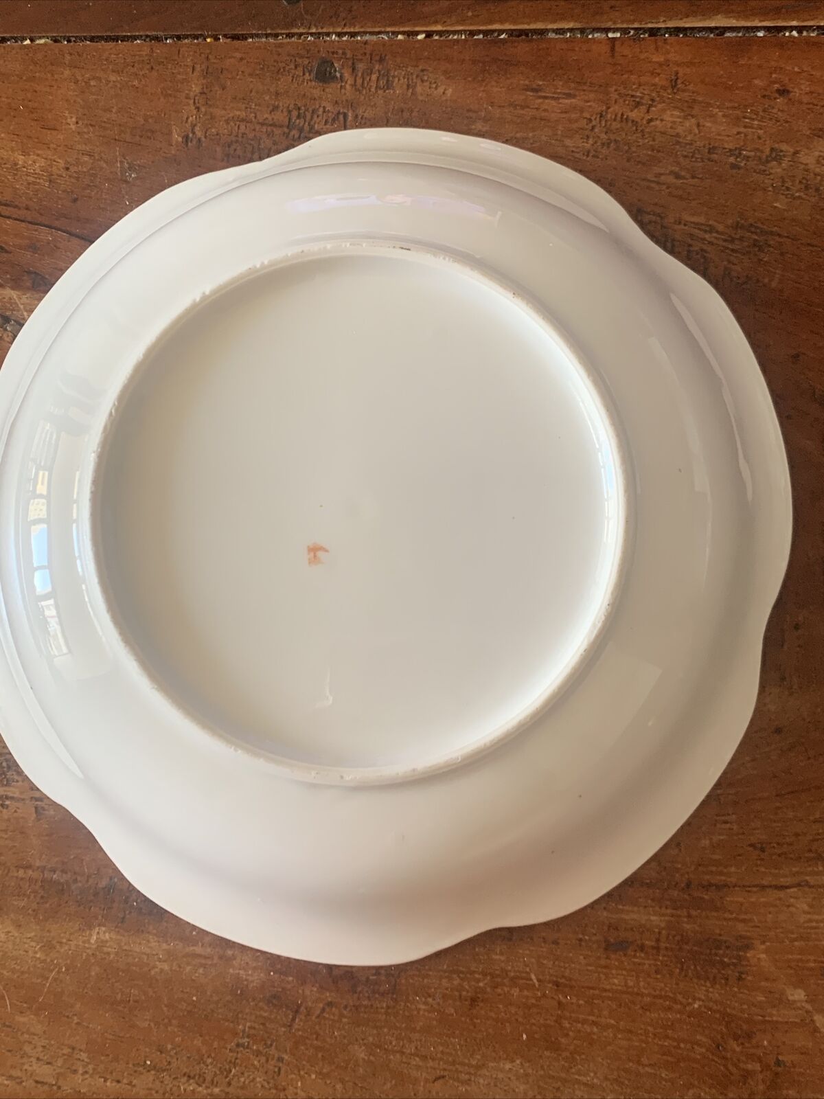 Vintage Hand Painted Bowl 9" 23cm Germany Roses Floral Scalloped Lustre Stamp 44