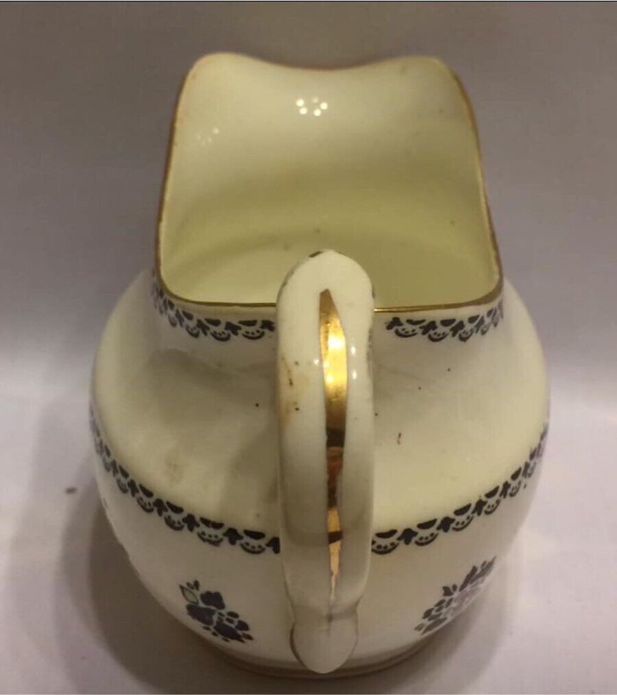 Vintage LOCARNO Fine Bone China Creamer Milk Gravy Jug Made in England Porcelain