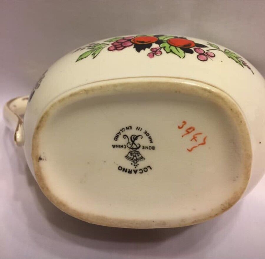 Vintage LOCARNO Fine Bone China Creamer Milk Gravy Jug Made in England Porcelain