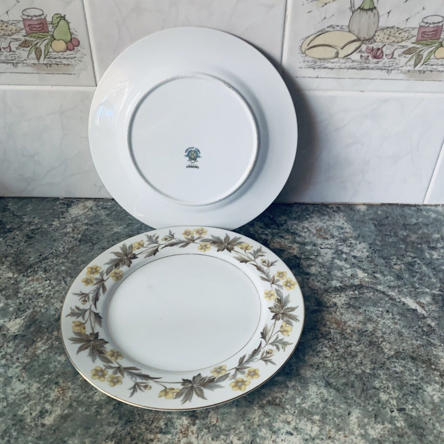 2x NORITAKE CHINA Lorraine 5320 SALAD Entree 23cm DINNER PLATE Japan
