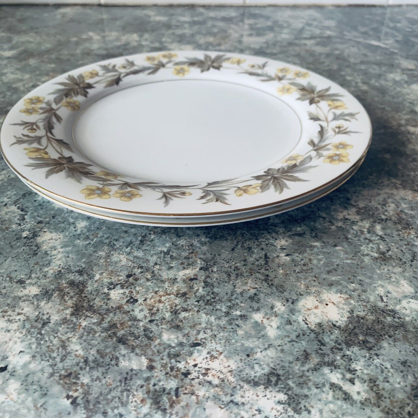 2x NORITAKE CHINA Lorraine 5320 SALAD Entree 23cm DINNER PLATE Japan