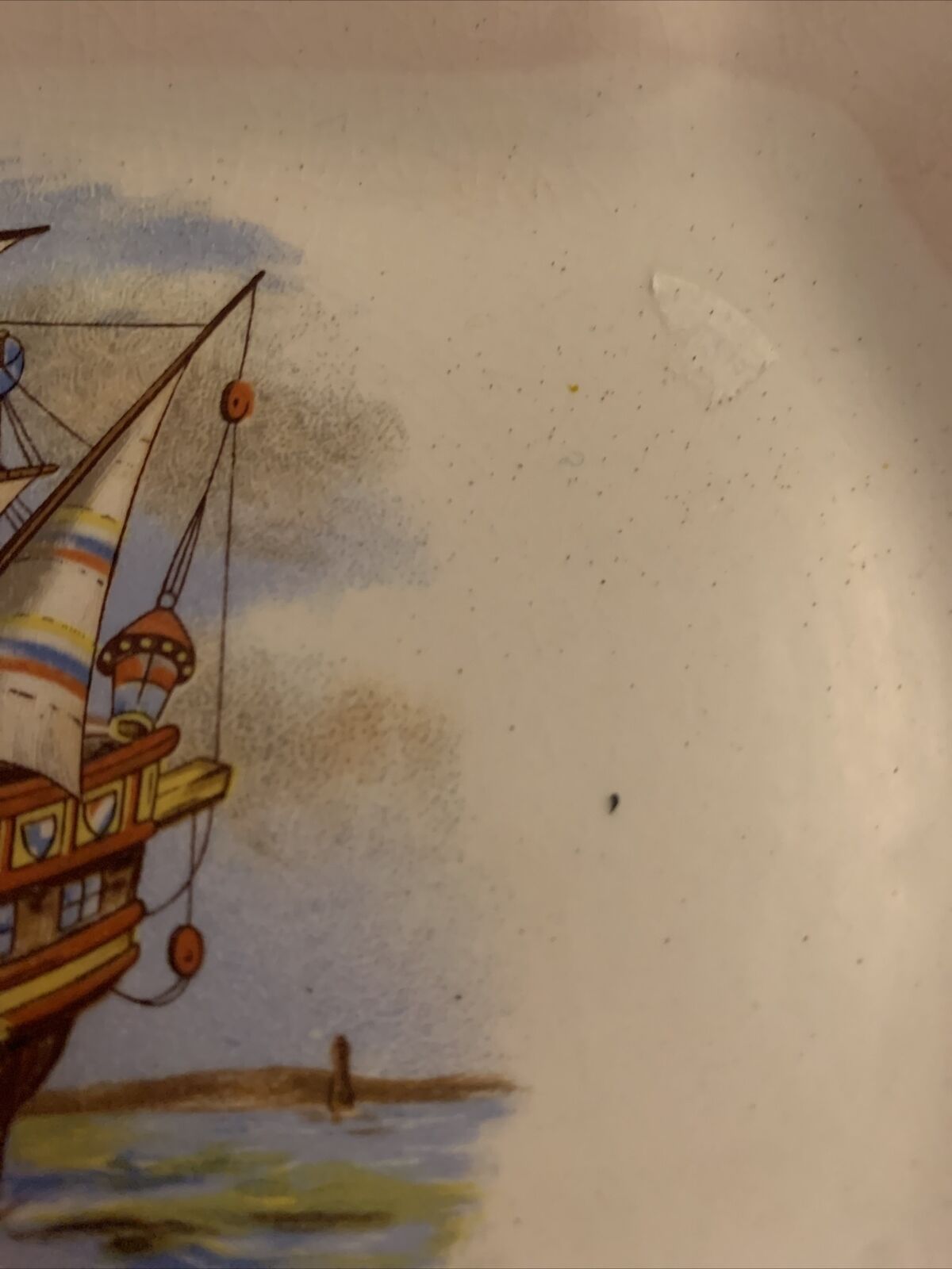Vintage NELSON WARE Westward Ho Rectangular Dish Plate Ship Transfer 21cm 1950s