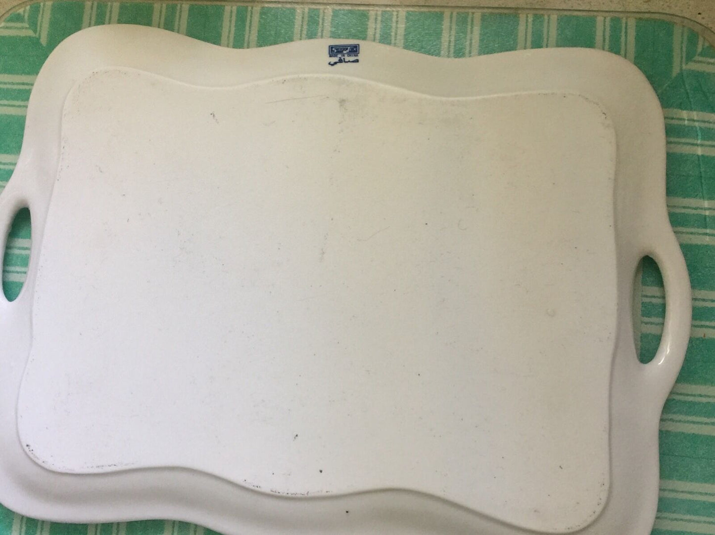 Vintage SAFITEX Porcelain 36cm Tray ARUM LILLIES Gold & White Server Platter