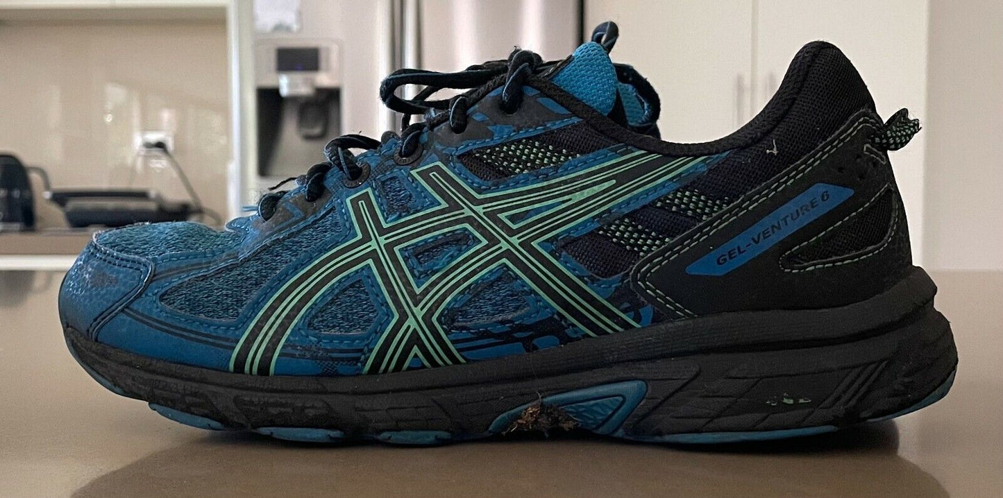 ASICS 1014A077 GEL Venture 6 Blue Green Black Sports Shoes Sz 24.5cm US 6 EU 39