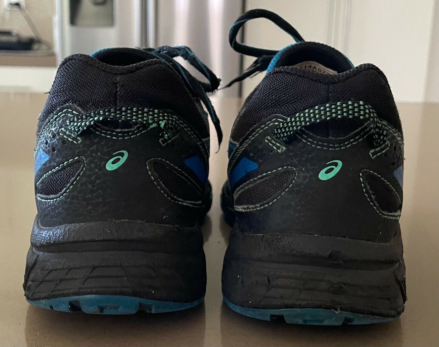 ASICS 1014A077 GEL Venture 6 Blue Green Black Sports Shoes Sz 24.5cm US 6 EU 39