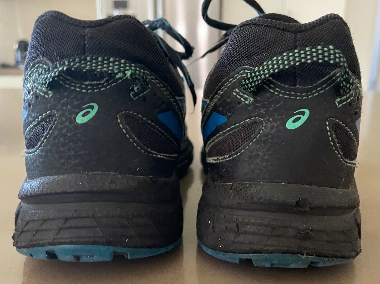 ASICS 1014A077 GEL Venture 6 Blue Green Black Sports Shoes Sz 24.5cm US 6 EU 39