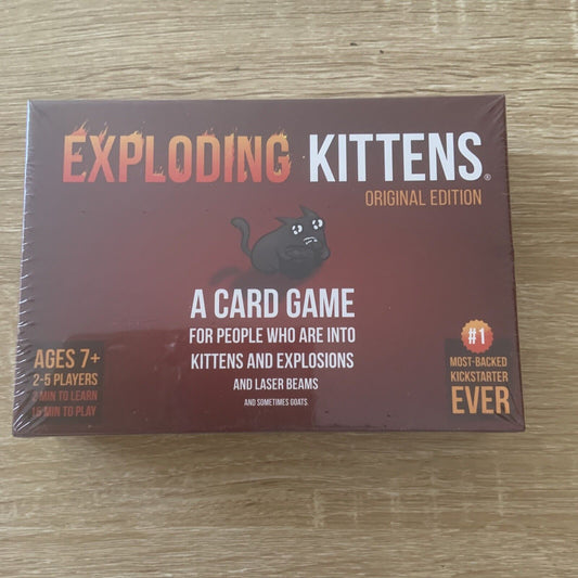 New CARD GAME  EXPLODING  KITTENS 2 5 Players Family Adults Teens Kids 7+ Sealed