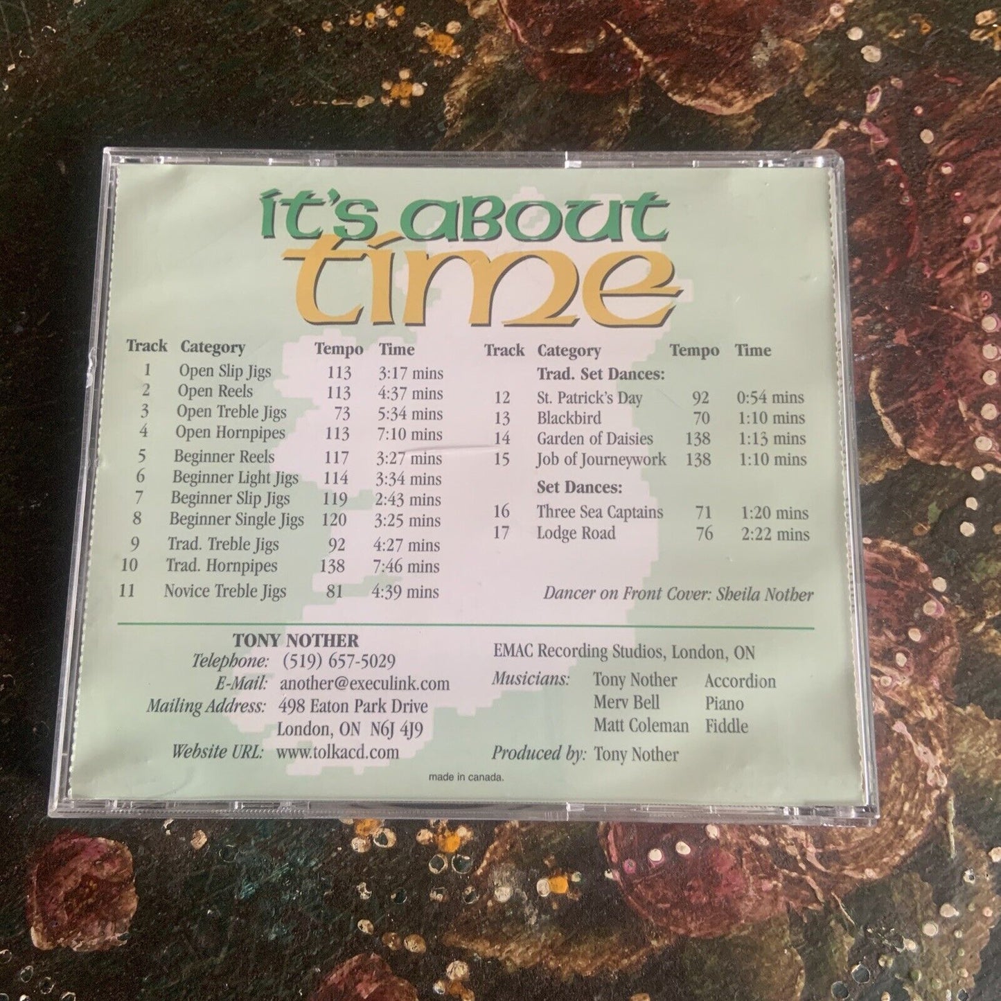 CD It's About Time IRISH STEP DANCING Tony Nother Eyre Folk Music Album Rare
