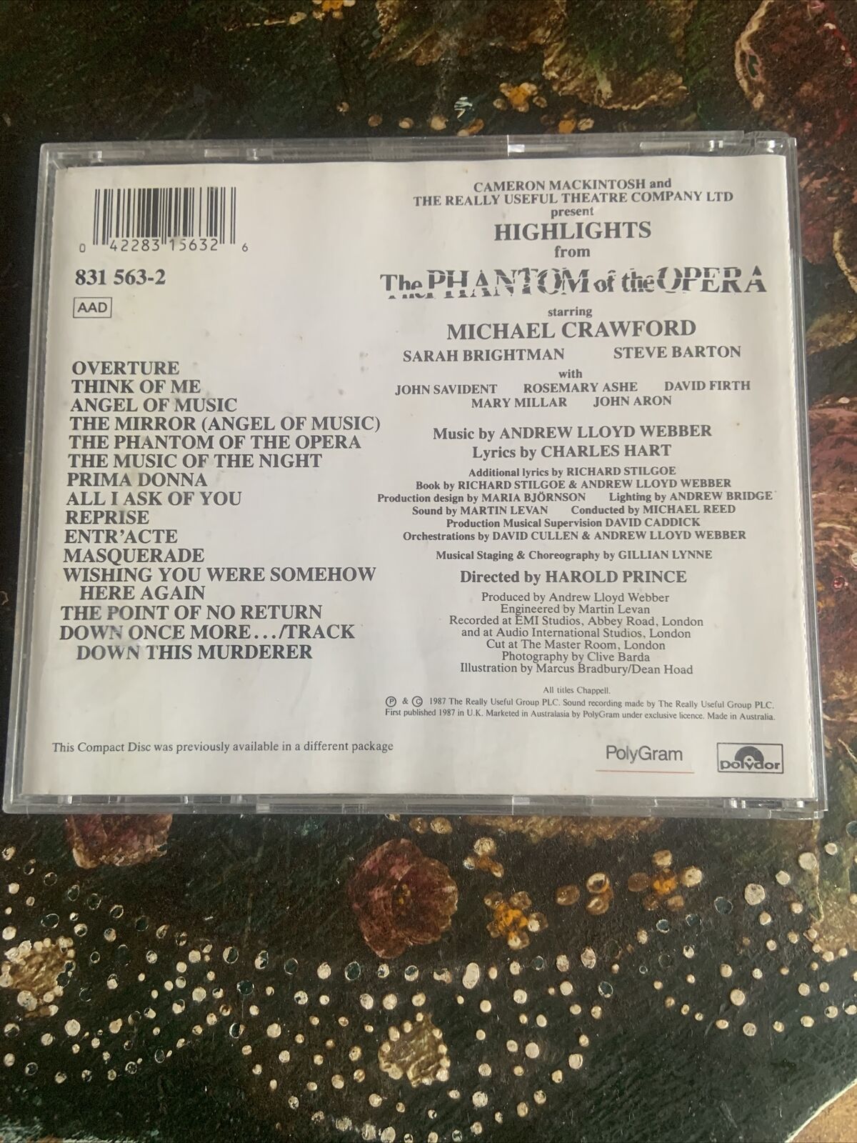 CD Highlights from The PHANTOM OF THE OPERA Original London Cast 1987 M Crawford