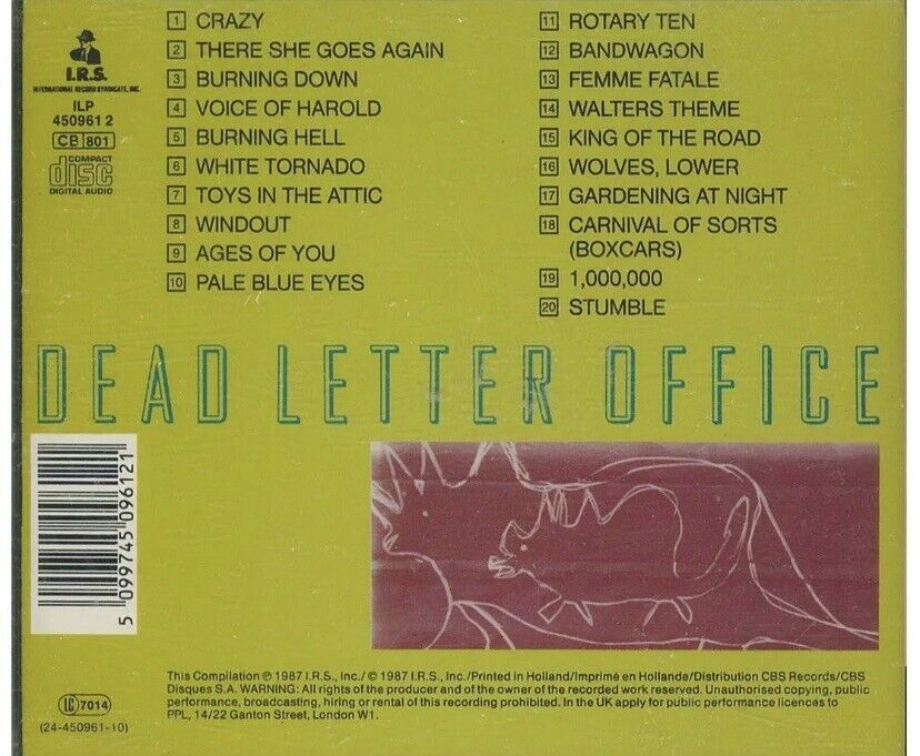 CD R.E.M. Dead Letter Office Audio Music 1987 Album Compilation 22 Tracks