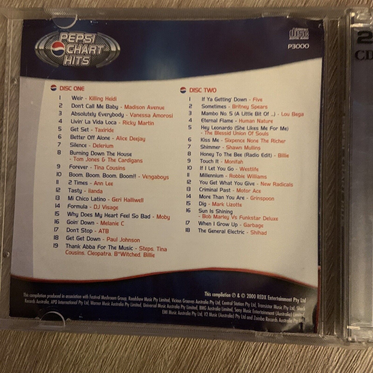 CD PEPSI Chart Hits VARIOUS ARTISTS Britney Spears Vengaboys Mel C Vol 1 2 Disc