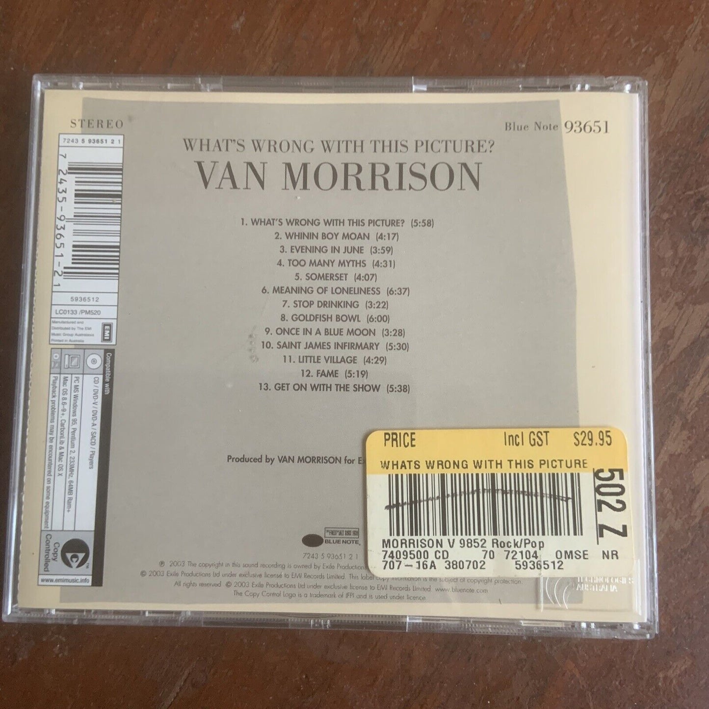 CD VAN MORRISON What's Wrong With This Picture?  Audio Music Album 2003