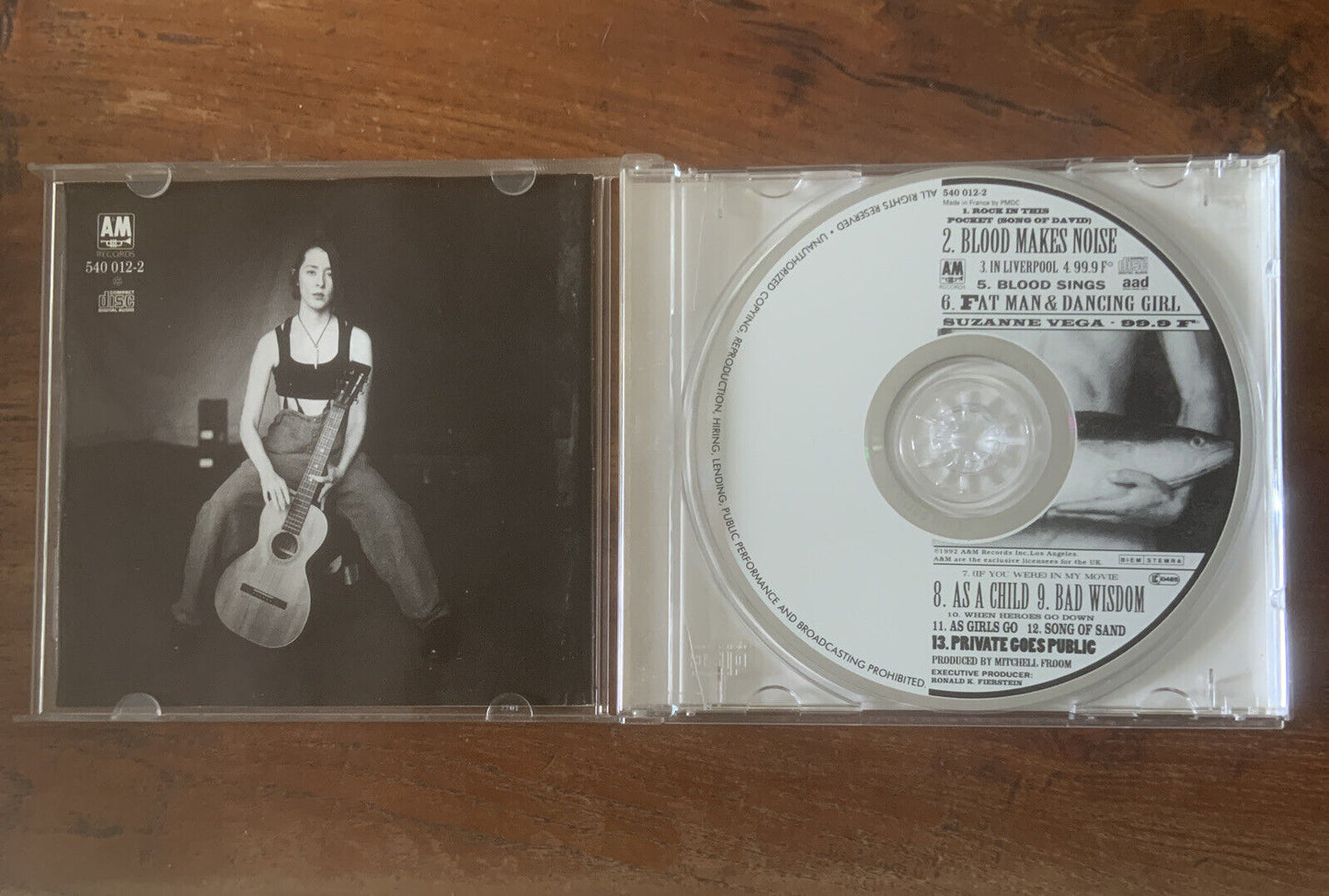 CD SUZANE VEGA 99.9 FM Music Album 1992 A&M Records 13 Tracks Original