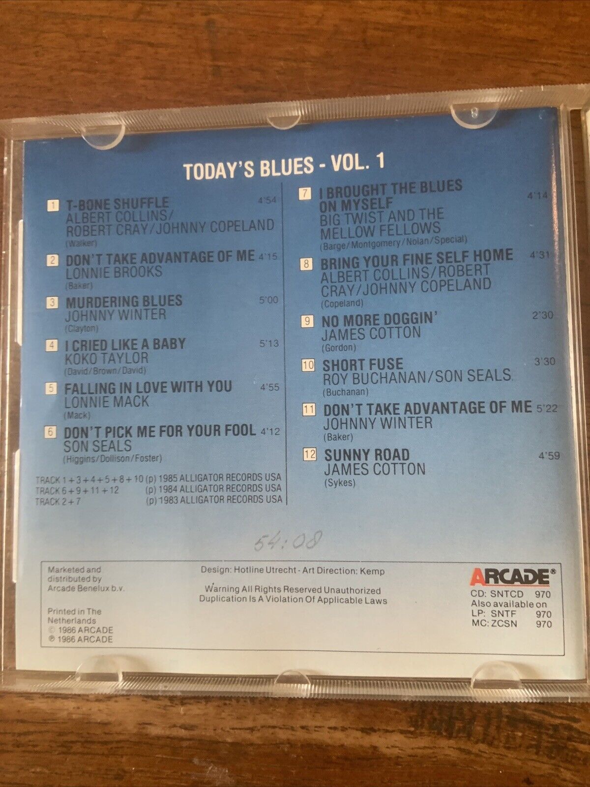 CD Various TODAYS BLUES Volume 1 Music Album 1986 Robert Cray James Cotton