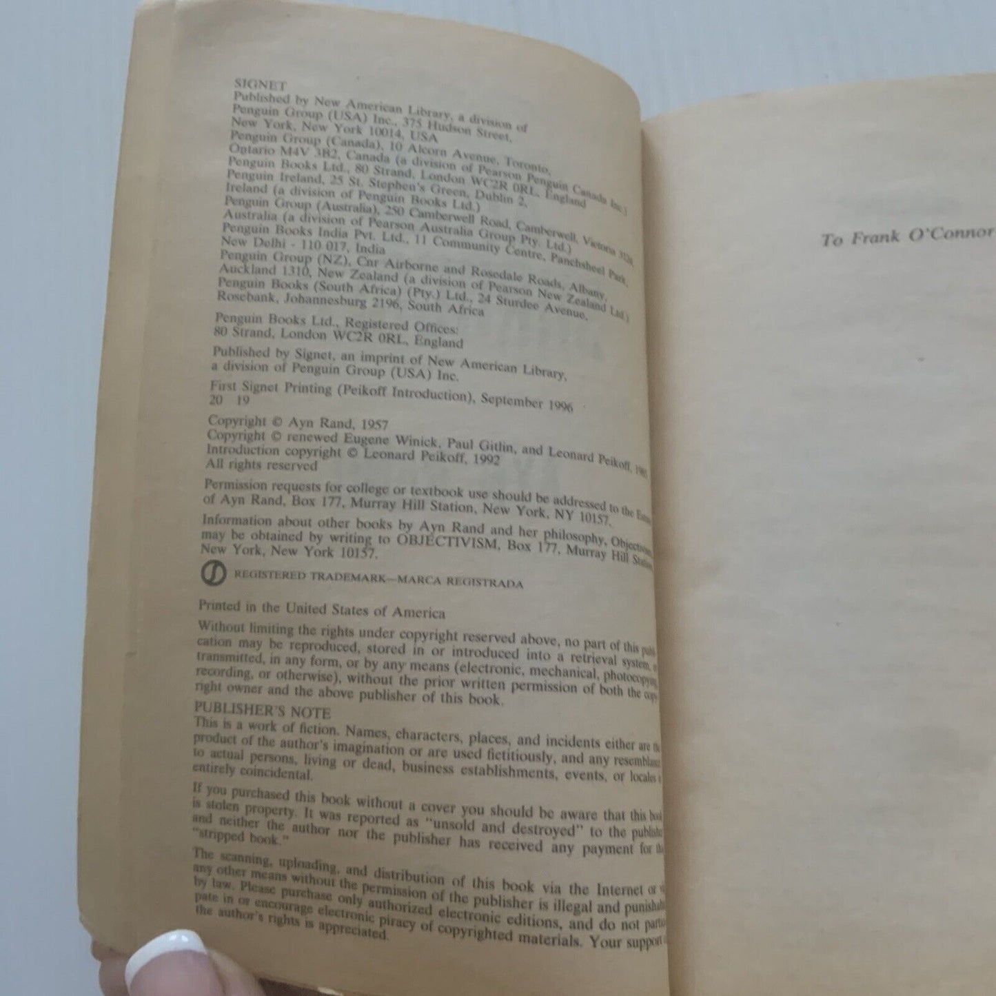 ATLAS Ayn Rand Atlas Shrugged Centennial Edition Small Thick PB