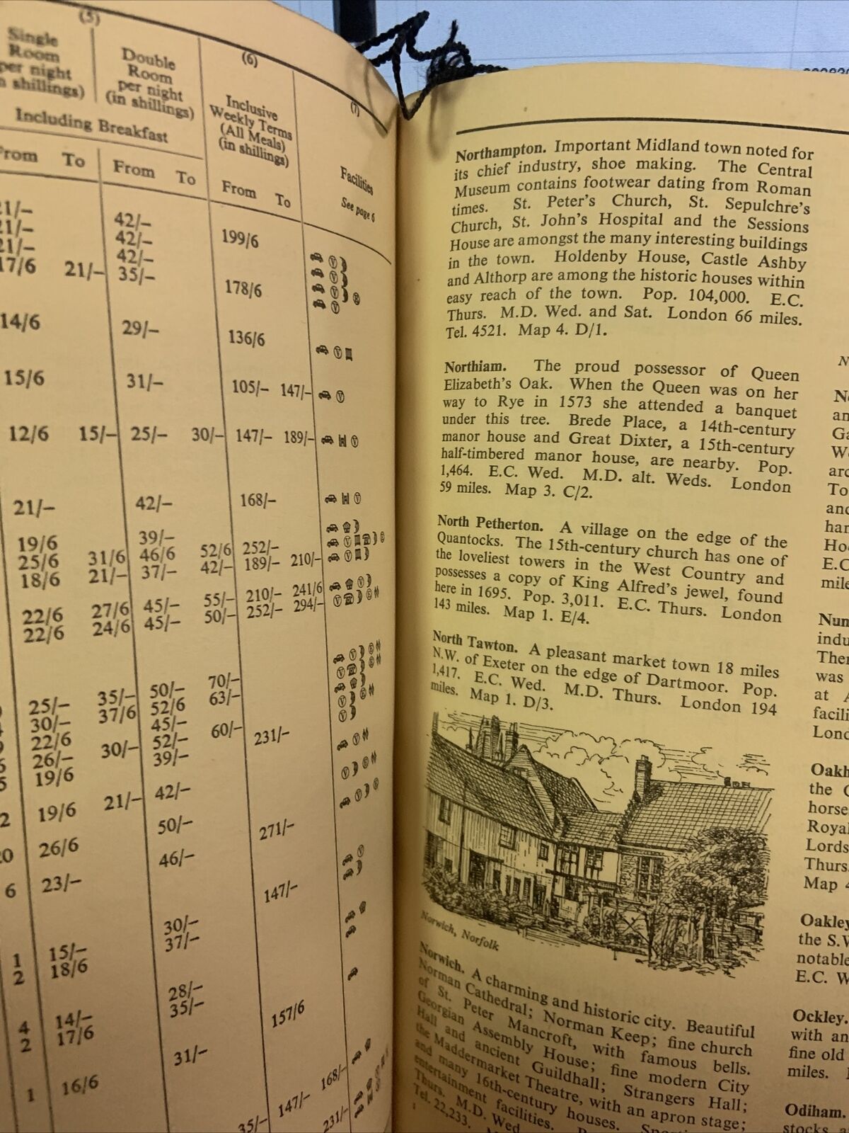 Vintage HOTELS IN THE BRITISH ISLES 1956 Touring Edition PB 368 Page Colour Maps