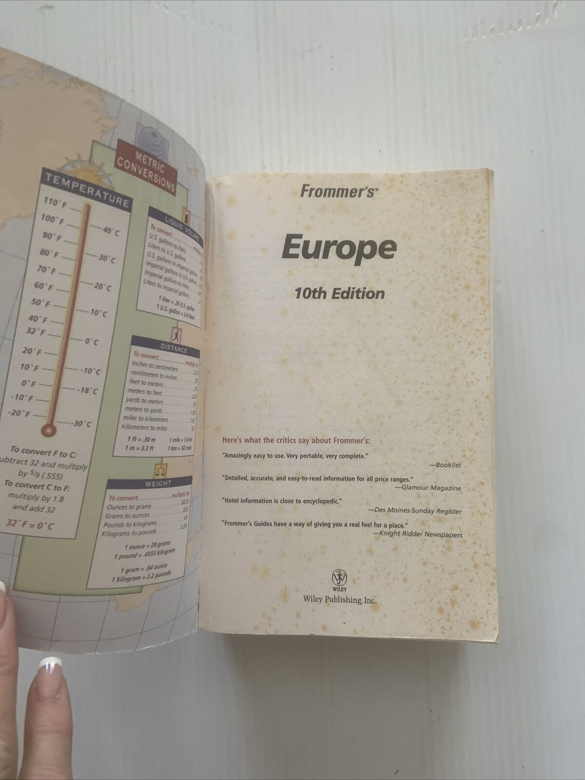 FROMMERS EUROPE COMPLETE GUIDES Darwin Porter Danforth Prince PB 10th No Map