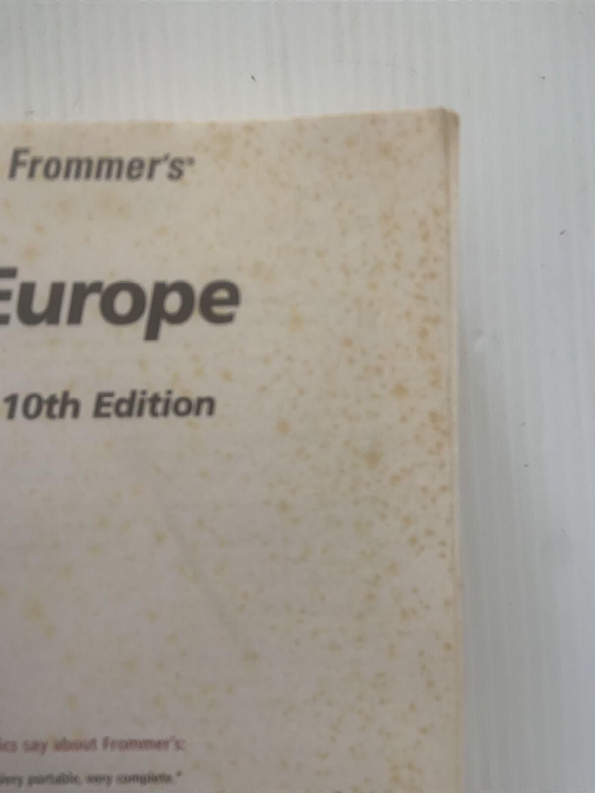 FROMMERS EUROPE COMPLETE GUIDES Darwin Porter Danforth Prince PB 10th No Map