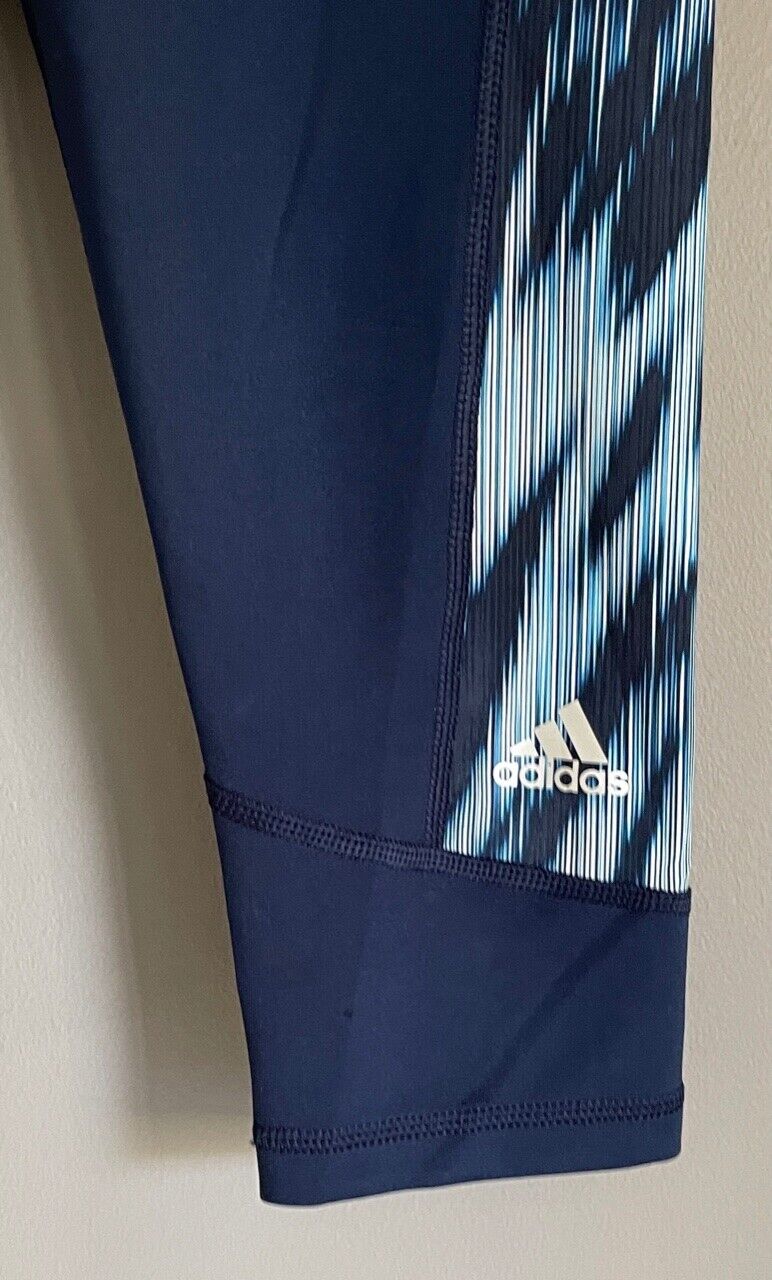 Tween Girl ADIDAS Navy Blue Techfit Climalite Stretch Leggings Size 11 - 12