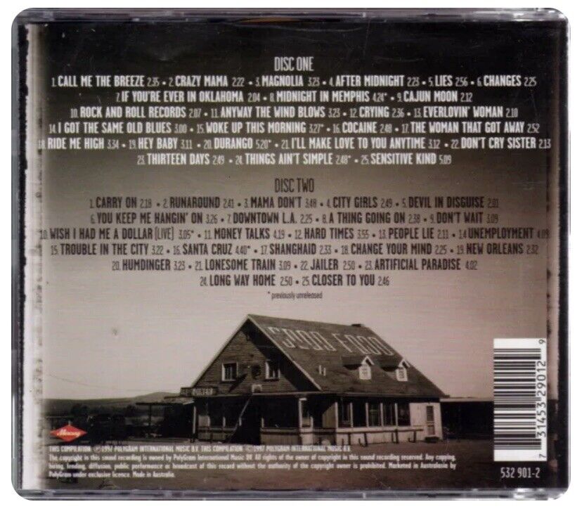 CD J J CALE Anyway The Wind Blows The Anthology 2 Disc Music Album 1997