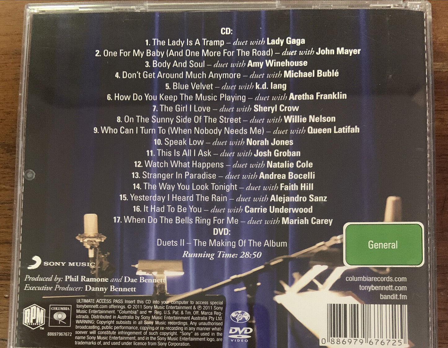 CD DUETS II Tony Bennett Compliation Music Album Sep 2011 2 Disc Set RPM Records
