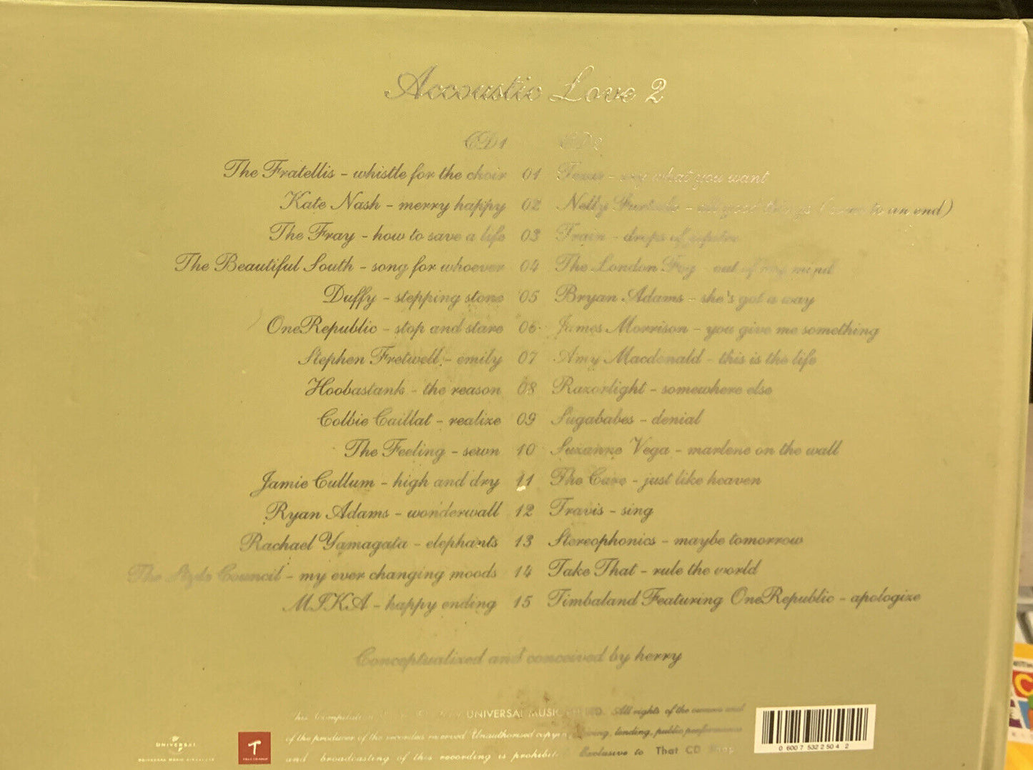 New CD HIGH SOCIETY Love Acoustic 2 Various Artists Music 2009 Rare 2 Disc Set