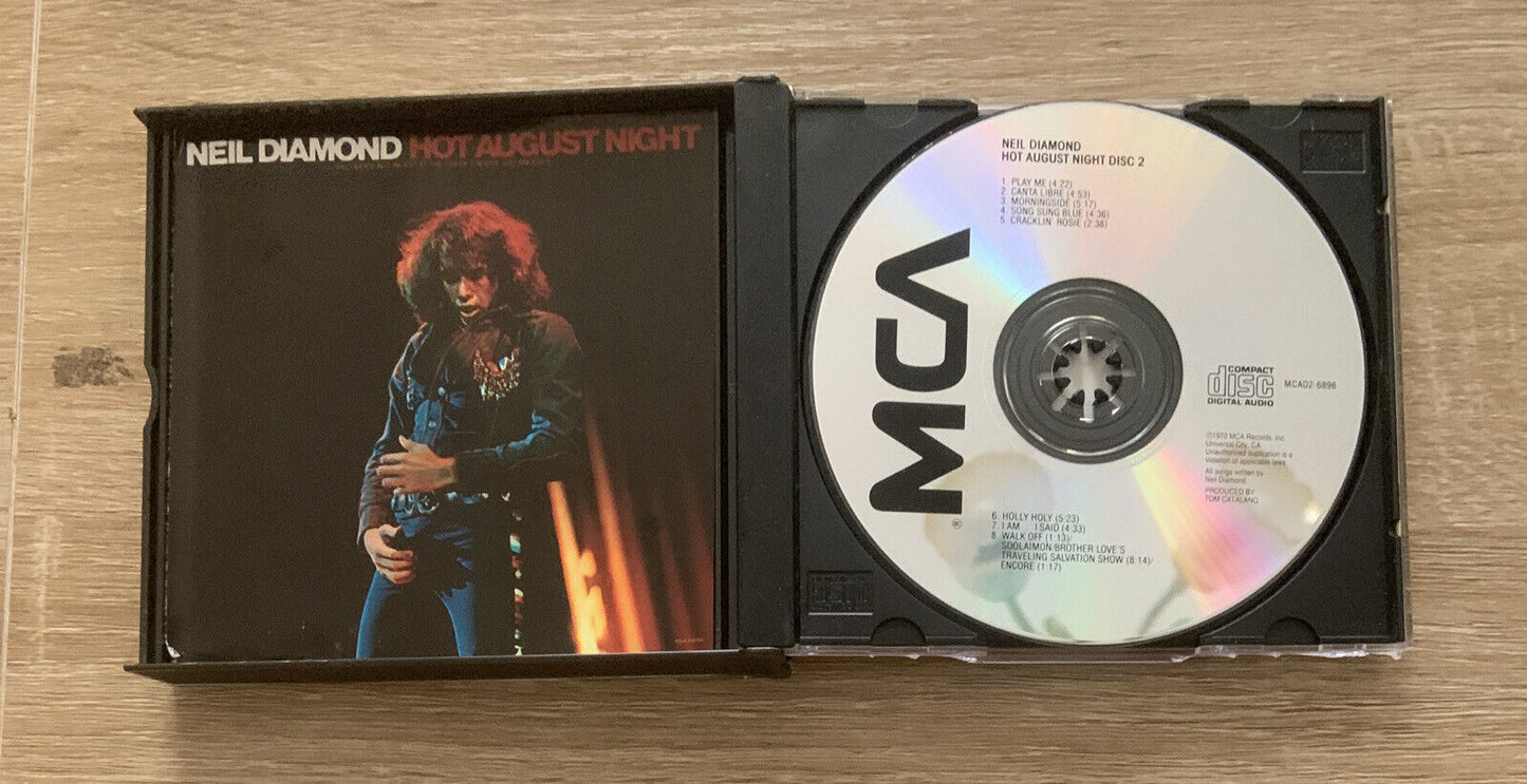 CD Neil Diamond HOT AUGUST NIGHT 1972 Classic Release MCA Records 2 Disc Set