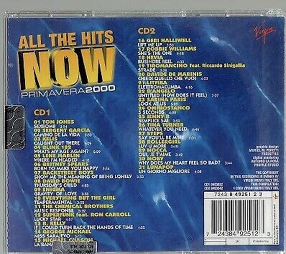 2 CD ALL THE HITS NOW 2000 PRIMAVERA Tom Jones Lene Marlin Emigma Hevia Litfiba