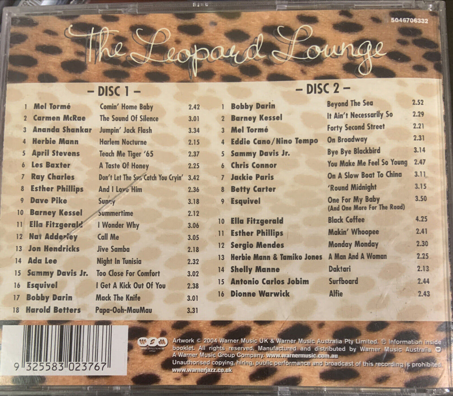 CD THE LEOPARD LOUNGE Various Artists Music Swinging Lounge Tunes 2 Disc Set