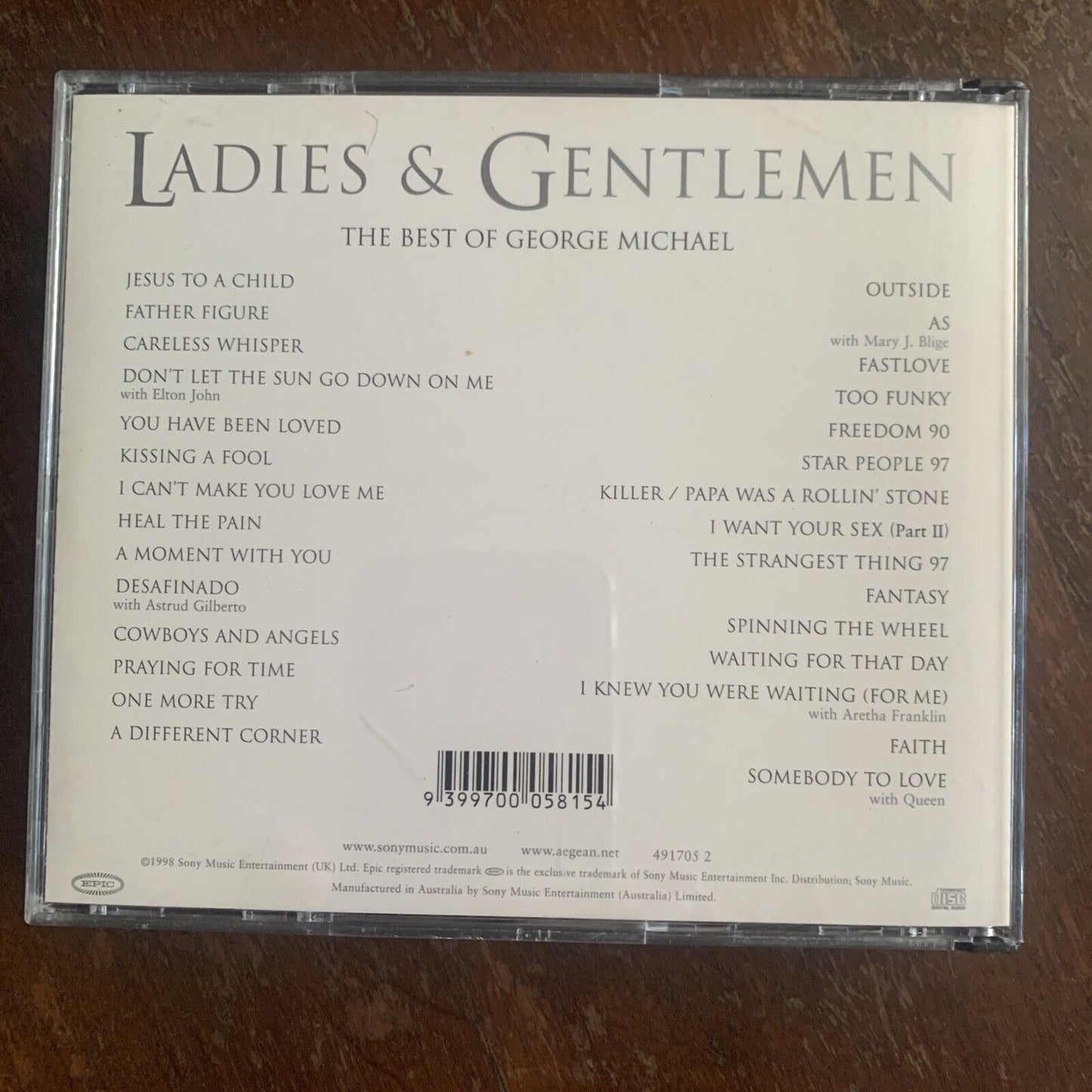 CD Ladies & Gentlemen The Best of GEORGE MICHAEL Australia 2 Disc Fat Case 1998