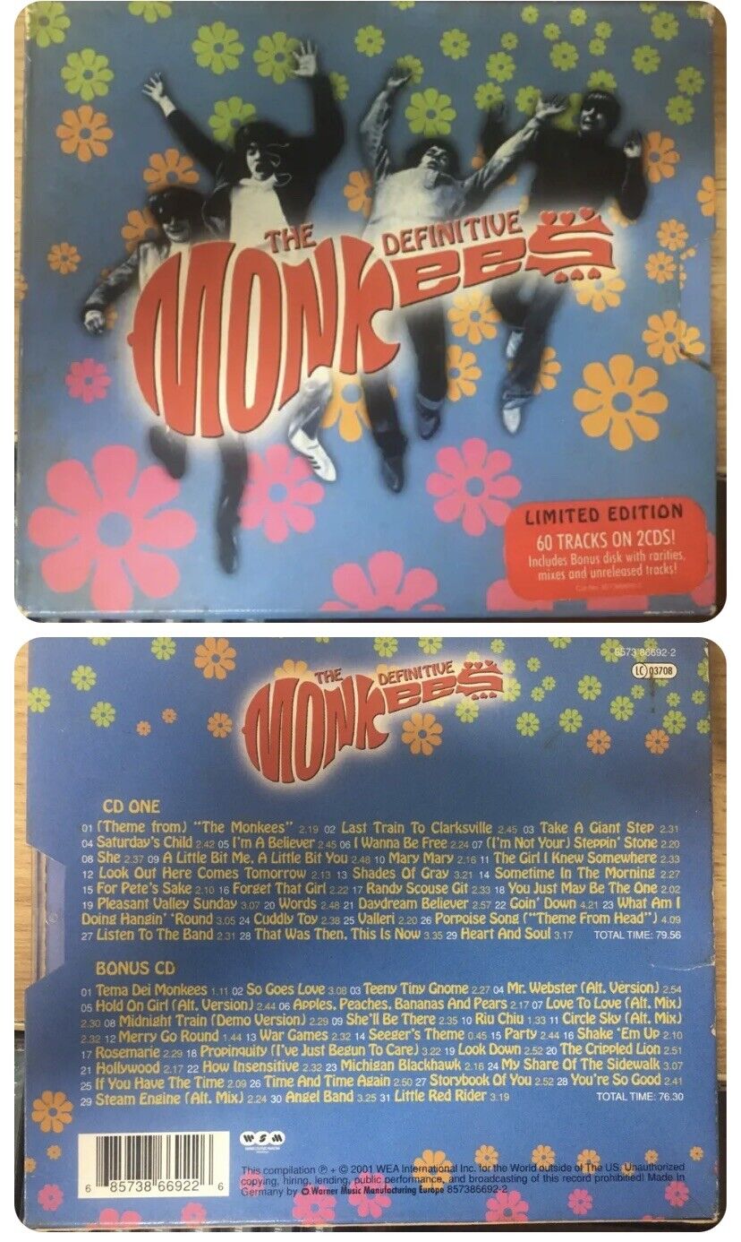 CD + Book THE MONKEES The Definitive Best Of Deluxe 2 Disc 2001 Warner Slip Case