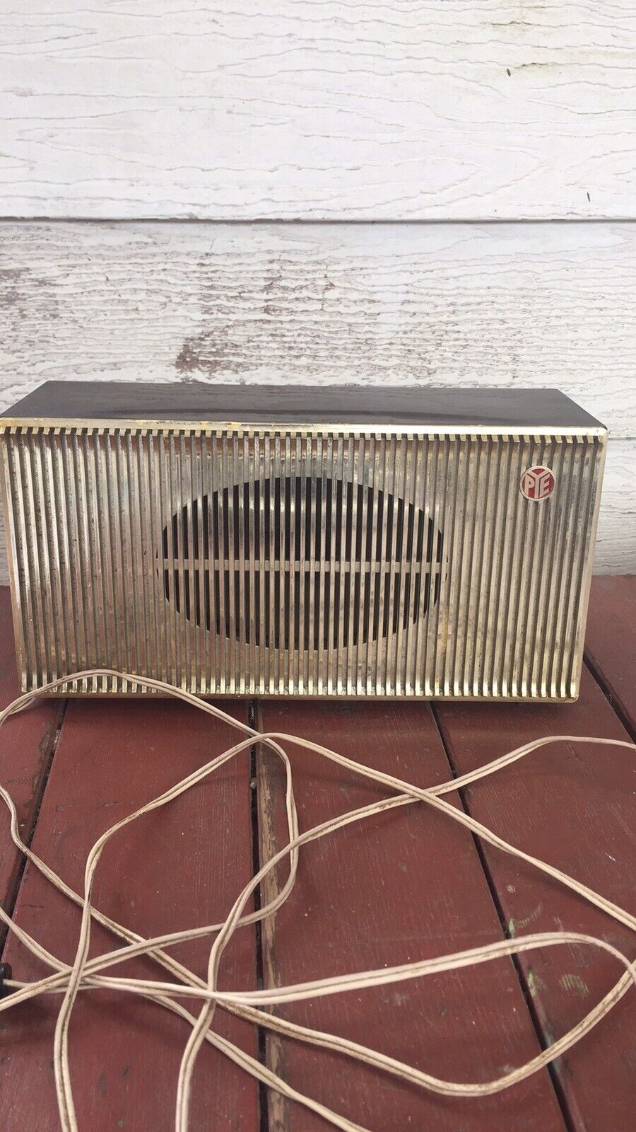 Vintage PYE SPEAKER Brown & Gold Acrylic good structural condition *untested